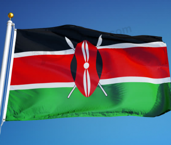 impresión de poliéster 3 * 5 pies fabricante de la bandera del país de Kenia