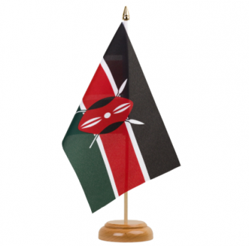 kundenspezifische Kenia-Tabellenflagge / Kenia-Schreibtischflagge mit Unterseite
