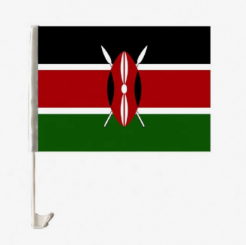 цифровая печать полиэстер мини флаг кении для окна автомобиля
