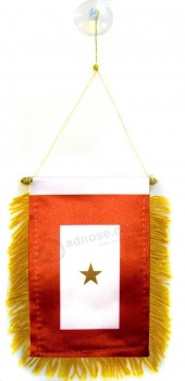 One Gold Star KIA Service Mini Flag 4 inch x 6 inch Window Banner for Home and Parades, Official Party