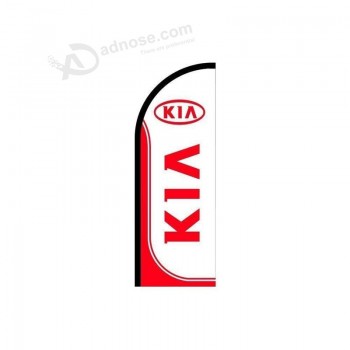 над всей рекламой, Inc. Логотип Kia, перо, флажок Красно-белый, флаги для бизнес-рекламы, только предварительно на