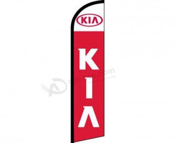 Kia Red White Windless Banner Advertising Marketing Flag for Home and Parades, Official Party, All Weather Indoors Outdoors