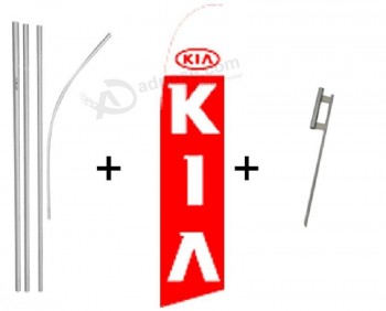 Kia cantidad 3 kits de súper bandera y asta