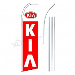 ネオプレックス-「Kiaロゴ（エクストラワイド）」-フロッピーフラッピーフラッターフラグおよびポールセット-アルミニウムポール付き12フィートネ