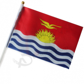 Fan cheering polyester national country kiribati hand held stick flag