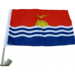 Knitted Polyester Car Window Kiribati Country Flag with Pole