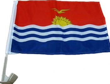 Knitted Polyester Car Window Kiribati Country Flag with Pole