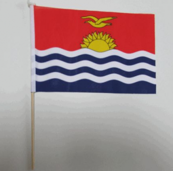 snelle levering kiribati de hand wapperende vlag met plastic stokje