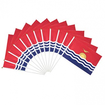 극을 가진 4 * 6 인치 kiribati 손 지팡이 깃발