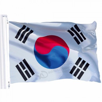 ホット卸売韓国国旗3x5 FT 90x150cm-鮮やかな色とUVフェード耐性-ポリエステルバナー