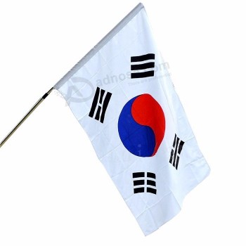 Tela de seda de alta qualidade impressa digital impresso tamanho diferente tipos diferentes país país coreia do sul bandeira