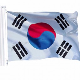 Selling well 3*5ft standard size custom printing cheap Korea country flag