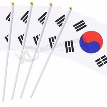 韓国国旗、5 PCハンドヘルド国旗、スティック14 * 21cm