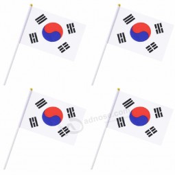 Copa Mundial de 2019 que anima la bandera de mano de Corea con poste de plástico