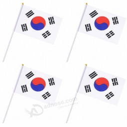 World Cup Cheering Korea Hand Held Flag With Plastic Pole