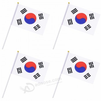wereldbeker juichende Korea hand-held vlag met plastic paal