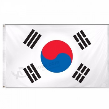 De hete verkopende nationale vlag van polyesterpongezijde stof Zuid-Korea