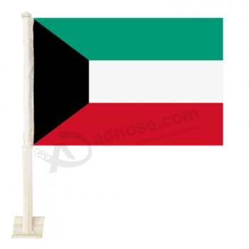 극을 가진 뜨개질을 한 폴리 에스테 쿠웨이트 국가 차 깃발