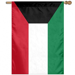 high quality polyester wall hanging kuwait flag banner