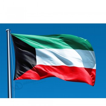 Massenförderung Kuwait-Landesflagge Polyestergewebe nationale Kuwait-Flagge