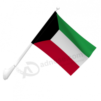 malha de poliéster montado na parede bandeira do kuwait atacado