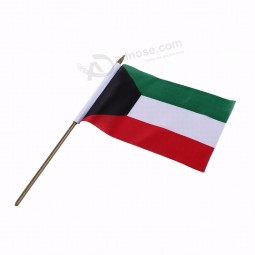 high quality printed solid plastic pole kuwait hand waving flag