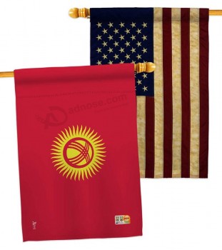 세계 국적의 키르기스스탄 깃발 장식 세로 28 