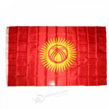 groothandel 3 * 5FT polyester zijde print opknoping Kirgizië nationale vlag alle maten land aangepaste vlag
