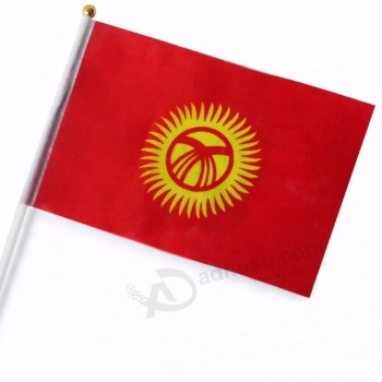 gemaakt in China hoge standaard Alle maten Kirgizië hand stick vlag
