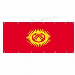 Flying Style digital printing Kyrgyzstan mesh flag for exhibition
