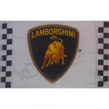 impressão personalizada poliéster lamborghini logotipo banner de publicidade