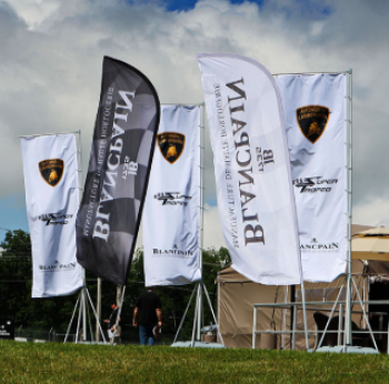 Custom advertising Lamborghini wind flag Lamborghini logo blade flags