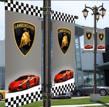 gedrucktes Lamborghini Logo Street Pole Flag Banner für Werbung