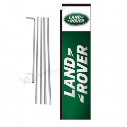 Land Rover Autohaus Werbung Rechteck Feder Banner Flagge Schild mit Pol Kit und Erdspieß, grün