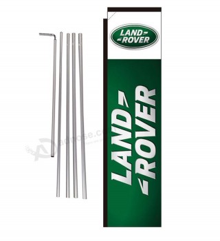Land Rover Autohaus Werbung Rechteck Feder Banner Flagge Schild mit Pol Kit und Erdspieß, grün