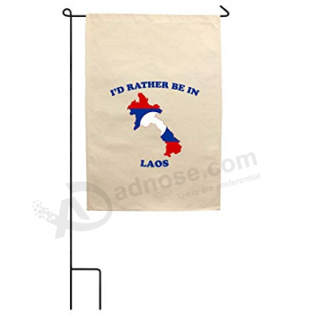 bandera personalizada de poliéster con mangas laos de 12 