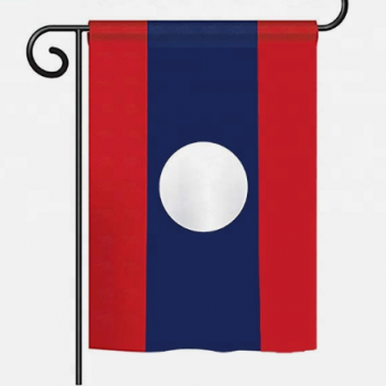 Sublimationsdruck kleine Garten dekorative Laos Flagge mit Pol