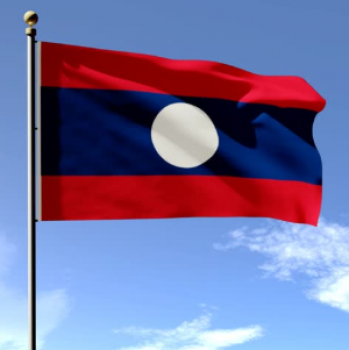 полиэстер 3x5ft печатный национальный флаг Лаоса