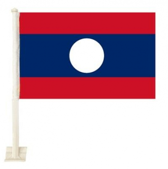 Fábrica que vende directamente la ventana de coche bandera de Laos con poste de plástico