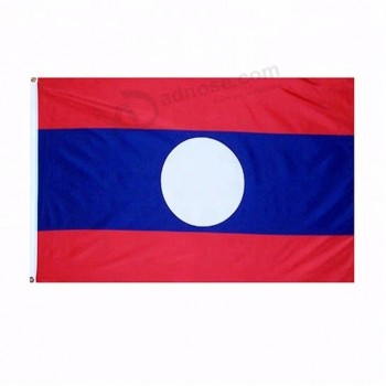изготовленный на заказ полиэстер цифров сублимация 3x5ft Лаос Лаос флаг производитель