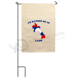 Decorative Laos Garden Flag Polyester Laos Yard Flags