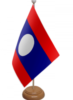 impresión de seda poliéster laos bandera de mesa de país