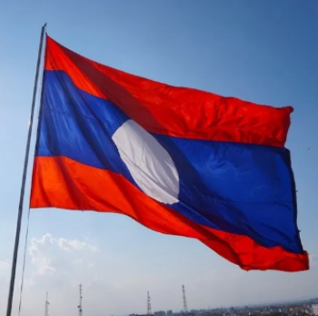 bandeiras nacionais impressas ao ar livre do país nacional laos