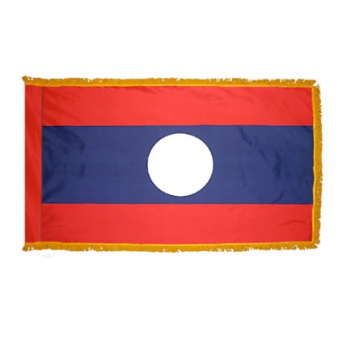 Custom Southeast Asia Counry Laos Tassel Flag with fringe