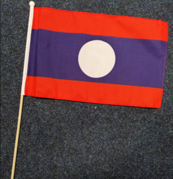 뜨거운 판매 라오스 스틱 국기 국가 10x15cm 크기