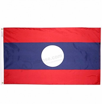 Decoración de impresión completa 3x5ft bandera de laos para celebración