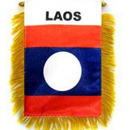 Ventana del espejo retrovisor del coche laos mini flag banner