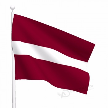 Alta calidad 3x5ft grandes banderas nacionales de letonia serigrafía personalizada