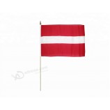 good quality fans popular polyester printed small national latvia hand flag with stick