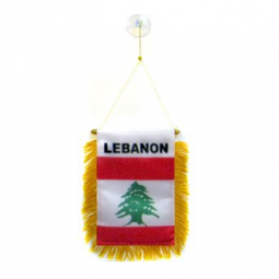 Wholesale Polyester car hanging lebanese mirror flag